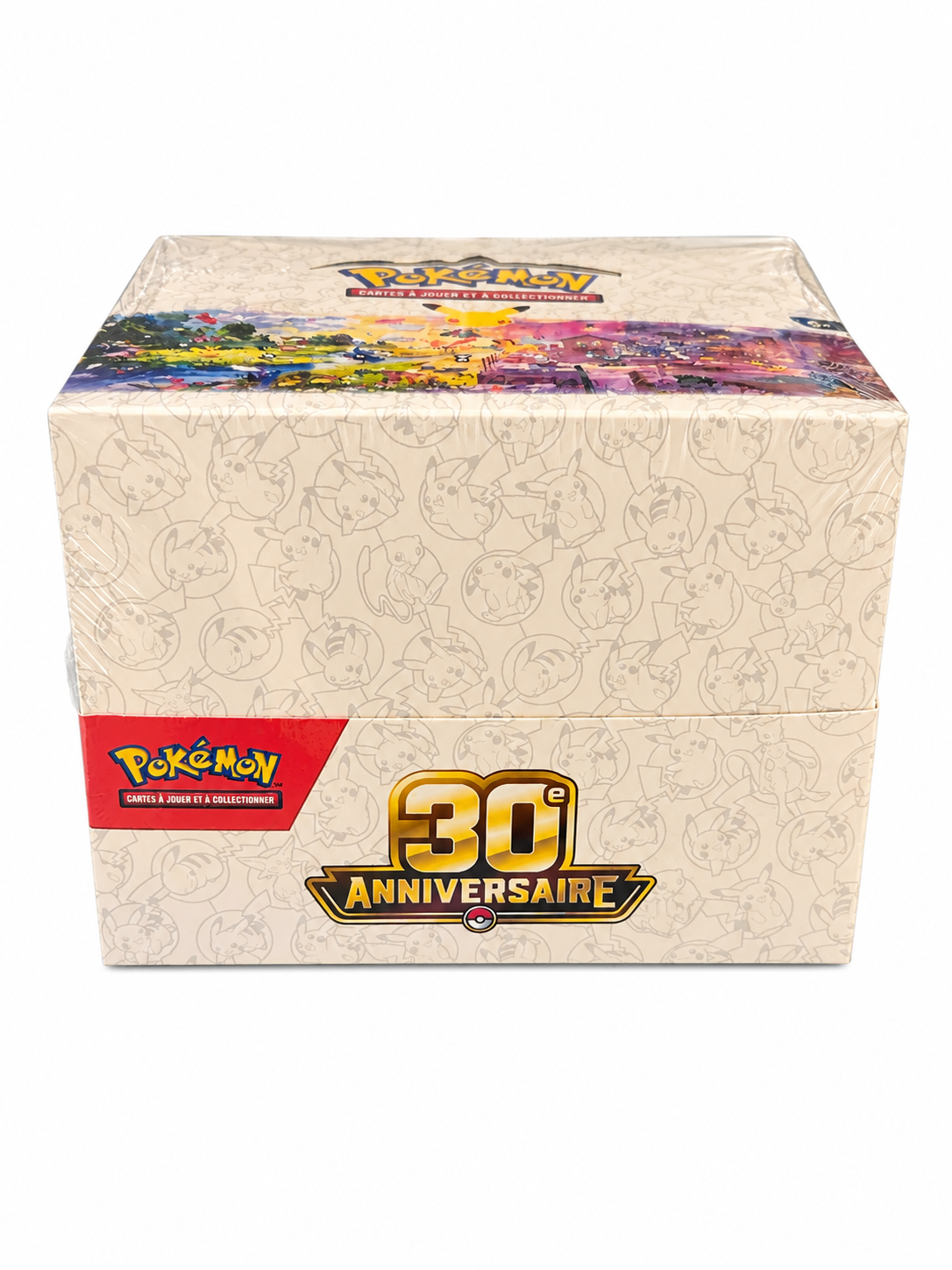 Display Mini Tin Pokémon 30e anniversaire sur fond blanc