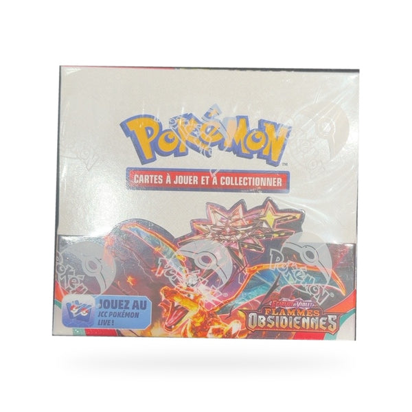 Display Pokémon EV3 Flammes Obsidiennes français sur fond blanc