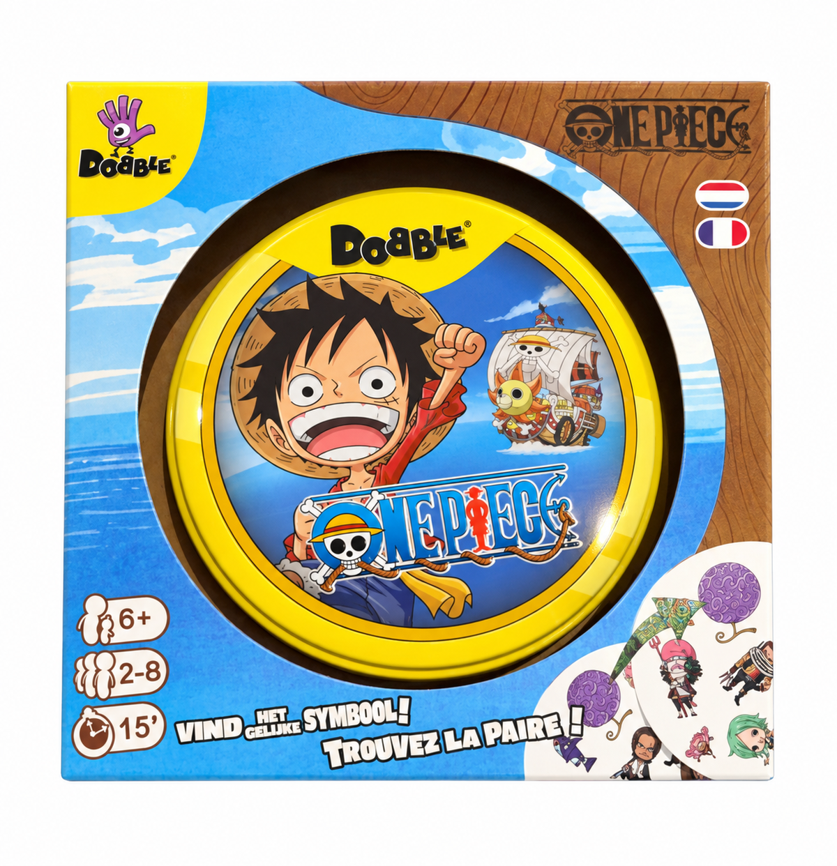 Boîte Dobble One Piece sur fond blanc