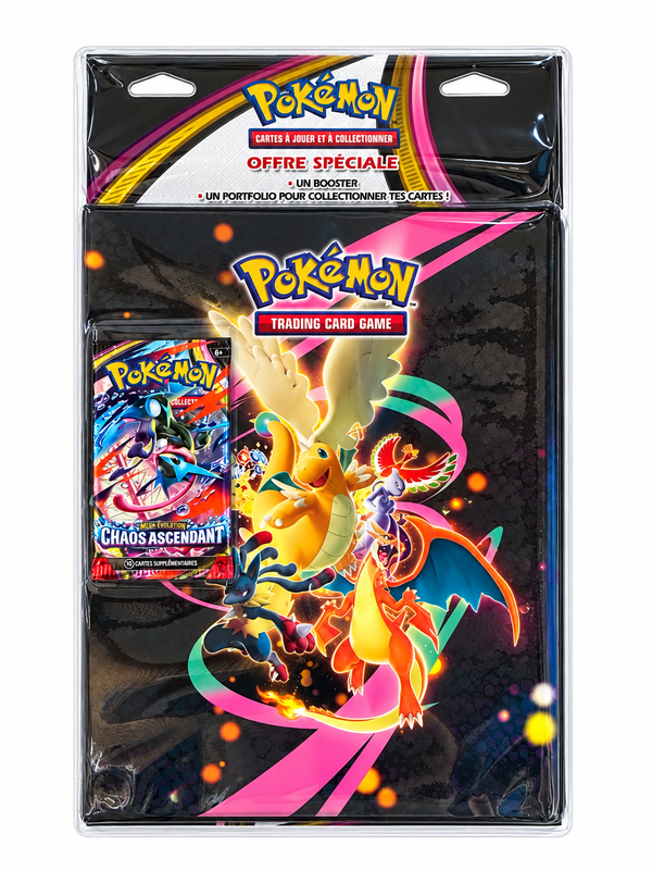 Portfolio Pokémon Méga-Évolution avec booster Chaos Ascendant