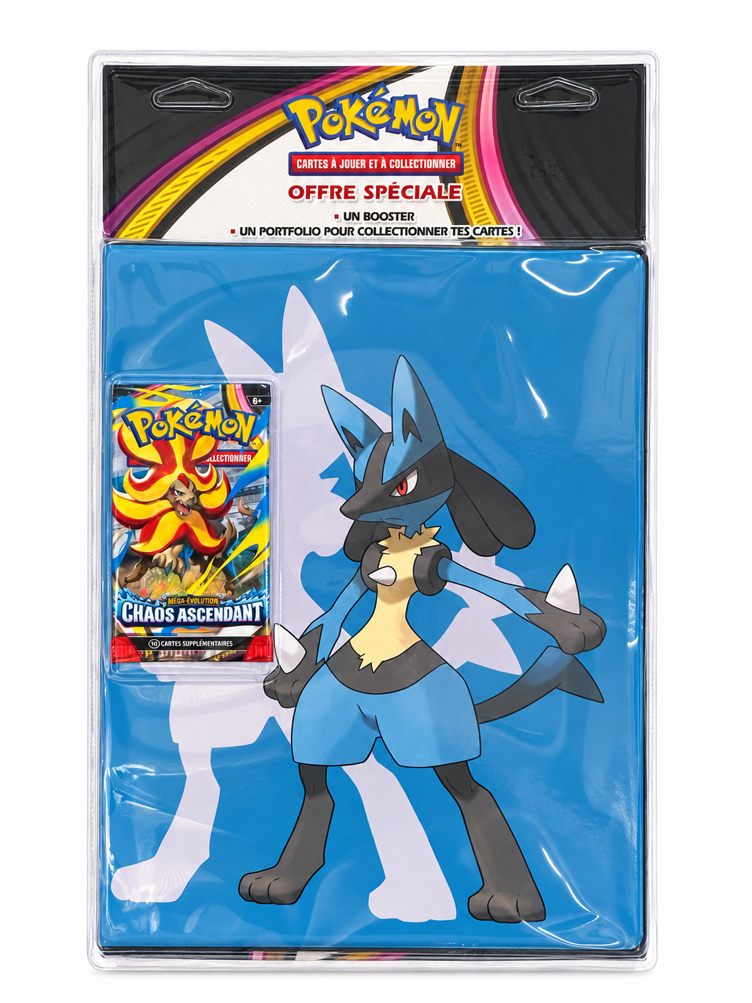 Portfolio Pokémon Lucario avec booster Chaos Ascendant