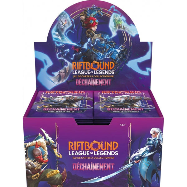 Display Riftbound Set 3 Déchaînement en français sur fond blanc